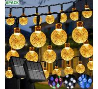 Guirlande solaire LED d'extérieur, 60 LED, Globe en cristal étanche, avec 8 Modes, lumière de jardin, pour Patio, fête, décoration d'arbre