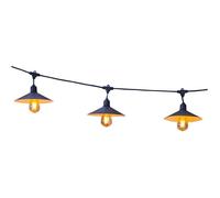 LumiskyGuirlande solaire lumineuse extérieur avec abat-jour en acier style vintage 10 ampoules à filament douille E27 LED blanc chaud VINTY LIGHT SOLAR 6m