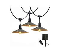 Guirlande lumineuse extérieur 10 abat-jour en acier style vintage MINI VINTY LIGHT HYBRID LED blanc chaud 6m solaire et sur secteur
