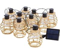 Guirlande solaire - SMART SOLAR - Lumina - 10 Leds - Faux rottin - Naturel