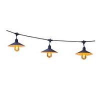LumiskyGuirlande solaire lumineuse extérieur avec abat-jour en acier style vintage 10 ampoules à filament douille E27 LED blanc chaud VINTY LIGHT SOLAR 6m