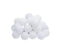 Guirlande LED sur secteur 20 boules Ø 6 cm blanche