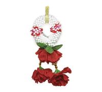 Guirlande thaïlandaise Fleurs artificielles - Offrande Fleurs Bouddha thaï, décoration Voiture autel Maison - Collier Fleurs Thailand 14 x 6,5 cm, Plusieurs Couleurs (Rouge)