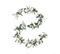 Guirlande Vigne Olive Plastique Vert 180cm pour déco Guirlande | pour feuilles et baies réalistes, soie qualité, aspect naturel vibrant, pour idéal chambre