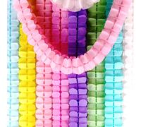 Guirlandes en papier trèfle à quatre feuilles multicolores de 3,6 m pour la décoration de baby shower, de mariage, d'anniversaire, fournitures de bricolage et de loisirs créatifs light yellow