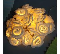 Guirlandes lumineuses à fleurs roses 3 m, 20 LED USB - Décoration romantique pour Saint-Valentin, anniversaire de mariage ou intérieur féminin (lumière blanche)