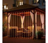 Guirlandes lumineuses de rideau alimentées par USB avec télécommande, 8 modes d'éclairage, lumières décoratives d'intérieur pour mur d'arrière-plan, jardin, extérieur, mariage, fête, anniversaire, Sai
