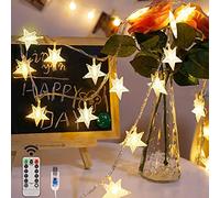 Guirlandes Lumineuses LED Étoiles 10M 80 LED - 8 Modes pour Fête, Noël, Halloween, Décoration Maison, Chambre - Blanc Chaud