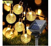 Guirlandes Lumineuses Solaire 50 LED en Boule à Bulle 7M 8 Modes, Chaîne de Lumière Décoration pour Extérieur Jardin Fête Soirée