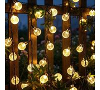 Guirlandes lumineuses solaires, boules lumineuses à bulles solaires, éclairage de jardin solaire extérieur, boules de cristal solaires, 8 modes, 20/50/100 LED, options de lumière blanc chaud, convient