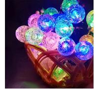 Guirlandes lumineuses solaires de jardin,7.5m avec 50 LED, étanches, guirlandes lumineuses à boules de cristal à énergie solaire