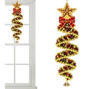 Guirlandes Lumineuses Suspendues en SP-irale pour Noël | Avec Décorations Lumineuses Suspendues Étoile Et Flocon De Neige Pour L'entrée Ou Le Jardin