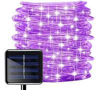 Guirlandes Solaires Extérieures, 30M 300 LED Lumières Imperméables de Jardin de Tube de fil de Cuivre, Lumières Extérieures de Corde (Violet)
