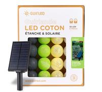 GuirLED - Guirlande d'extérieur boules lumineuses Guinguette LED - Étanche IP55 - Panneau solaire haut rendement - ON/OFF automatique - 32 boules 6m - Nouveau modèle Forest