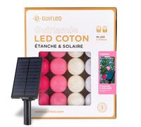 GuirLED - Guirlande d'extérieur boules lumineuses Guinguette LED - Étanche IP55 - Panneau solaire haut rendement - ON/OFF automatique - 16 boules 3m - Tagada