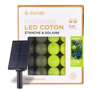 Guirlande lumineuse boules d'extérieur Solaire Guinguette LED- Étanche - 16 boules 3,2m - Fougère