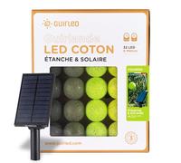 Guirlande lumineuse boules d'extérieur Solaire Guinguette LED- Étanche - 32 boules 6,4m - Fougère