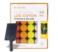 GuirLED - Guirlande d'extérieur boules lumineuses Guinguette LED - Étanche IP65 - Panneau solaire haut rendement - ON/OFF automatique - 32 boules 6m - Agrume