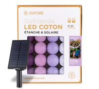GuirLED - Guirlande d'extérieur boules lumineuses Guinguette LED - Étanche IP65 - Panneau solaire haut rendement - ON/OFF automatique - 16 boules 3m - Myrtille