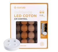 GuirLED - Guirlande lumineuse boules coton LED USB - Télécommande sans fil - Veilleuse bébé 2h - Adaptateur secteur double USB 2A inclus - 4 intensités - 32 boules 3.2m - Mesopotamia