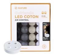 GuirLED - Guirlande lumineuse boules coton LED USB - Télécommande sans fil - Veilleuse bébé 2h - Adaptateur secteur double USB 2A inclus - 4 intensités - 32 boules 3.2m - Minuit