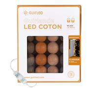 GuirLED - Guirlande lumineuse boules coton LED USB - Veilleuse bébé 2h - Adaptateur secteur double USB 2A inclus - 3 intensités - 16 boules 1.6m - Mesopotamia