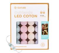 GuirLED - Guirlande lumineuse boules coton LED USB - Veilleuse bébé 2h - Adaptateur secteur double USB 2A inclus - 3 intensités - 32 boules 3.2m - Licorne