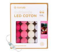 GuirLED - Guirlande lumineuse boules coton LED USB - Veilleuse bébé 2h - Adaptateur secteur double USB 2A inclus - 3 intensités - 16 boules 1.6m - Tagada