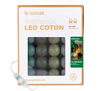 GuirLED - Guirlande lumineuse boules coton LED USB - Veilleuse bébé 2h - Adaptateur secteur double USB 2A inclus - 3 intensités - 24 boules 2.4m - Romania