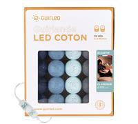 GuirLED - Guirlande lumineuse boules coton LED USB - Veilleuse bébé 2h - Adaptateur secteur double USB 2A inclus - 3 intensités - 32 boules 3.2m - Byzantin