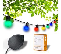 GuirLED - Guirlande lumineuse Solaire & Étanche IP55 Guinguette Premium - 16 LED 7,5 mètres - Extensible - 100% Autonome - Feuille photovoltaïque XL - Batterie lithium 4000 mAh - Colors Edition