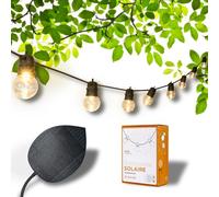 GuirLED - Guirlande lumineuse Solaire & Étanche IP55 Guinguette Premium - 16 LED 7,5 mètres - Extensible - 100% Autonome - Feuille photovoltaïque XL - Batterie lithium 4000 mAh - Vintage Edition