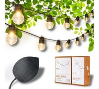 GuirLED - Guirlande lumineuse Solaire & Étanche IP55 Guinguette Premium - 32 LED 15 mètres - 100% Autonome - Feuille photovoltaïque XL - Batterie lithium 4000 mAh - Vintage Edition