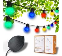 GuirLED - Guirlande lumineuse Solaire & Étanche IP55 Guinguette Premium - 32 LED 15 mètres - 100% Autonome - Feuille photovoltaïque XL - Batterie lithium 4000 mAh - Colors Edition