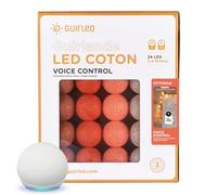 GuirLED - Guirlande lumineuse wifi boules coton LED USB - Commande Vocale - Maison connectée - Amazon Alexa & Google Assistant - Adaptateur secteur 2xUSB inclus - 24 boules 2.4 - Ottoman