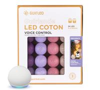 GuirLED - Guirlande lumineuse wifi boules coton LED USB - Commande Vocale - Maison connectée - Amazon Alexa & Google Assistant - Adaptateur secteur 2xUSB inclus - 24 boules 2.4m - Provence