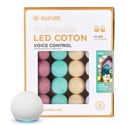 GuirLED - Guirlande lumineuse wifi boules coton LED USB - Commande Vocale - Maison connectée - Amazon Alexa & Google Assistant - Adaptateur secteur 2xUSB inclus - 24 boules 2.4 - Bébé
