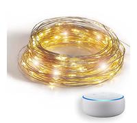 GuirLED - Guirlande lumineuse wifi mini LED USB - Commande Vocale - Maison connectée - Amazon Alexa & Google Assistant - Adaptateur secteur double USB 2A inclus - 100 LED 10 mètres - Filament Silver