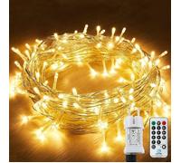 Guirnde lumineuse extérieur,12m 120LED 8 Modes avec prise,Télécommande Minuterie,Étanche IP44 + IP65 GUIRLANDE LUMINEUSE D'EXTERIEU