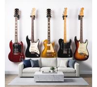 Guitare Électrique Papier Peint Photo 300 x 210 cm Murale Panoramique | Musique Instruments Murale Stickers Intissé pour Cuisine Chambre Salle Salon Décor Fond TV