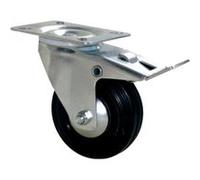 Guitel point M - Roulette Port-roll Manutal pivotante à frein 158 x ø125 mm - Pour 125 Kg Noir G