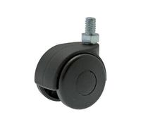 Guitel point M - Roulette Twiny noire à tige filetée pivotante 50 x Ø 40 mm - Portée 25 Kg