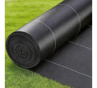 GUIVACI Toile de Paillage 1×50M, Contre Les Mauvais Herbes en 100g/m² Fibres de Polypropylène Tissées Perméable à l'eau, Résiste Rayons UV, Anti Repousse, Tissu pour Drain français