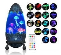 GuKKK Lampe à Lave à Méduses USB, 17 Changement de Couleur Lampe d'ambiance, Lampe Noël Cadeau Enfant Décoration de Chambre à Coucher, Lampe Meduse Lumineuse Aquarium pour Enfants Adultes