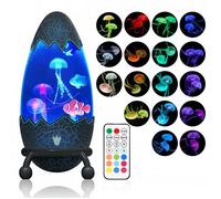 GuKKK Lampe à Lave à Méduses USB, 17 Changement de Couleur Lampe d'ambiance, Lampe Noël Cadeau Enfant Décoration de Chambre à Couc