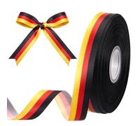 Gulfmew Ruban Tricolore Noir Rouge Jaune Ruban Drapeau Allemand pour Emballage Cadeau Bricolage DIY Supercoupe CDM Médaille Décoration Mariage Fête Nationale (Allemagne, 1,5 cm x 41 m, Satin)