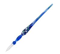 Gullor verre trempette stylo vintage à la main verre signature stylo cristal dip signe stylo cadeau stylo, Bleu