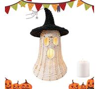 guloeuo Décoration de table d'Halloween - Chapeau de sorcière effrayant | Figurine d'Halloween avec lumière pour maisons hantées, cafés, chambres, bibliothèques, propriétaires de maisons