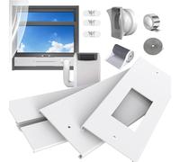 Gulrear Portable AC Window Vent Kit for Double-Hung/Small Sliding windows 26"-47"Réglable avec 5.1"/5.9" Coupeur universel et 2 bandes météorologiques Fit LG/Hisense/Hair etc Portable ac Window Seal