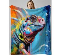 Gumntun Couverture Polaire 220x240 Adulte Lézard Animalier, Plaid Polaire Douillette avec Motif, Couverture de canapé climatisée pour Adultes Rester Chaud en Hiver_B21083
